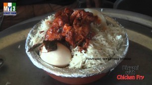 'BIRYANI WITH CHICKEN FRY - Rajahmundry Street Foods - ANDHRA STREET FOOD street food'
