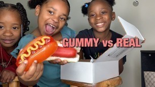 'REAL FOOD vs GUMMY FOOD ( tythedancer)'