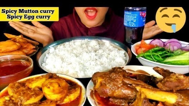 'ASMR spicy mutton  curry eating