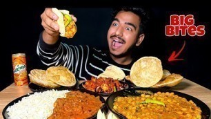 'Spicy Chole Bhature - Rajma Chawal With chilli Paneer- veg mukbange - man vs food |'