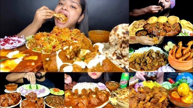 'ASMR EATING BUTTER CHICKEN, HANDI CHICKEN, MUTTON CURRY | BEST INDIAN FOOD MUKBANG |Foodie India|'