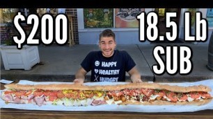 'UNBEATEN 18LB SANDWICH CHALLENGE (6 Feet Long) | World\'s Biggest Sub Sandwich | Man Vs Food'