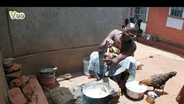 'African Village Life//Cooking the most Common Traditional Food in our Village'