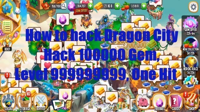 'How to Hack Dragon City | Hack Dragon City 100000 Gem, Level 999999, One Hit New 2019'