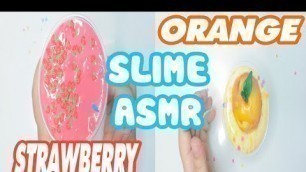'FOOD SLIME COMPILATION #1 with ORANGE SLIME & STRAWBERRY SLIME - ASMR - SATISFYING - RELAXING'