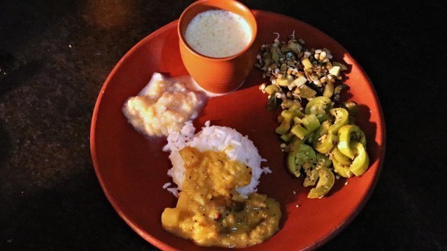 'Sattvic diet in தமிழ் (menu-1) | vegan | weightloss menu | no onion garlic recipe| Rvk'