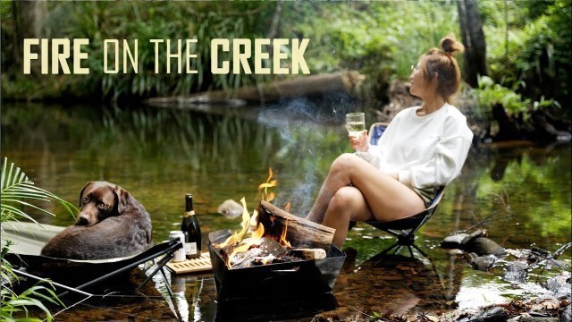 'CREEK CAMPING in AUSTRALIAN BUSH  [호주캠핑] with our DOG, campfire food - Sounds of Camping Ep7'