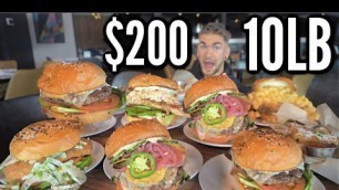 'UNDEFEATED GOURMET BURGER CHALLENGE (10LB) | Cheeseburgers, Fried Chicken, Spicy Wings | Man Vs Food'