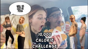 '10,000 CALORIE CHALLENGE // GIRL VS MAN VS FOOD // EPIC CHEAT DAY #1'