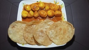 'EATING LUCHI/PURI AND ALOO DUM || SPICY ALOO DUM || INDIAN FOOD || MUKBANG || ASMR VIDEOS'