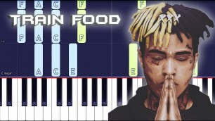 'XXXTENTACION - Train food Piano Instrumental Tutorial EASY (SKINS)'