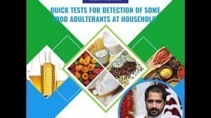 'Online Training || Quick Common Tests for Detection of Some Food Adulterants at Household'