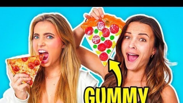 'GUMMY FOOD vs REAL FOOD!! PIERSON WODZYNSKI VS LEXI HENSLER'