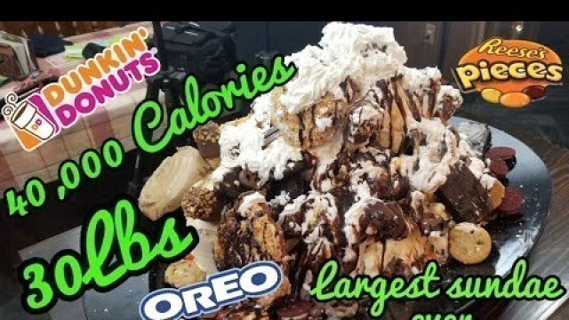 'The WORLD\'S LARGEST SUNDAE EVER | 40,000 CALORIES | 30LBS | MAN VS FOOD | Men vs food'