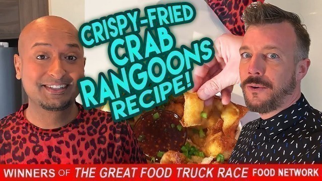 'Crispy-fried Crab Rangoons with Chef Navin + Andrew Pettke from Great Food Truck Race, Food Network'