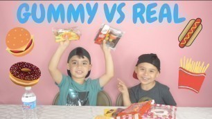 'BROTHER VS BROTHER GUMMY FOOD VS REAL FOOD CHALLENGE!! | THE REIGN FAMILY'