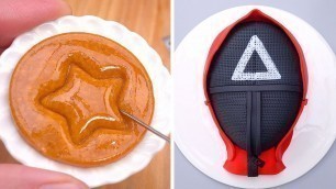 'NETFLIX SQUID GAME Cake Decorating Challenge | 직접 만든 오징어게임 달고나 먹방 | Korean Street Food | Tasty Plus'