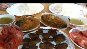 'EATING SHOW| RICE| DAL|PAKORA|FISH CURRY| INDIAN EATING SHOW| #foodvideos#eating'