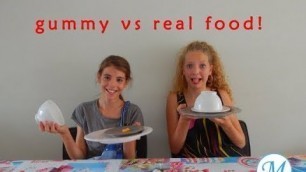 'Gummy vs real food challenge(met Luna) #Timetochallenge'