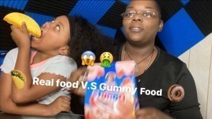 'Real food V.S Gummy food Challenge 