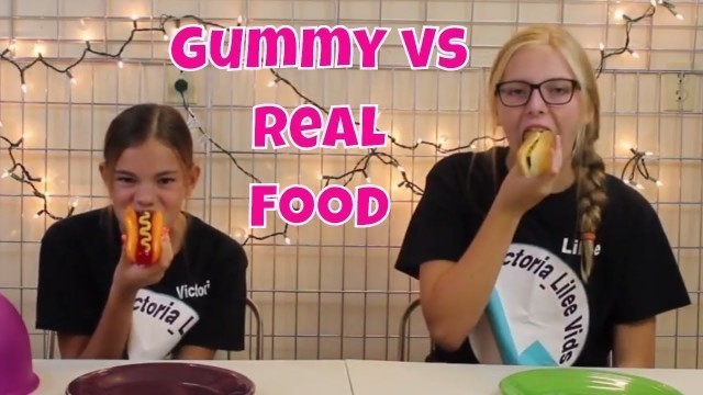 'Gummy vs Real Food Challenge!!! // Victoria_Lilee Vids'